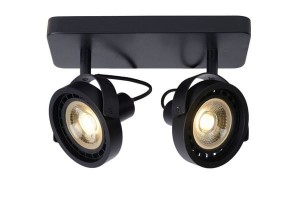 TALA LED 2x12W 3000K lampa ścienna sufitowa czarna regulowana żarówka LED ES111 GU10 ściemnialna w komplecie
