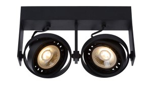 GRIFFON lampa ścienna sufitowa LED 2x12W 3000K czarna żarówka LED ES111 GU10 ściemnialna w komplecie