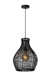 ALBAN lampa wisząca z trawy morskiej czarna fi 35cm 1xE27 wykończenie czarne