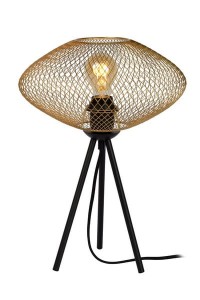 MESH lampa stolikowa  złota siatka fi 30cm 1xE27 wykończenie czarne