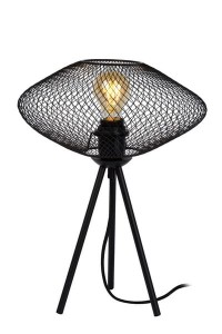 MESH lampa stolikowa czarna siatka fi 30cm 1xE27 wykończenie czarne