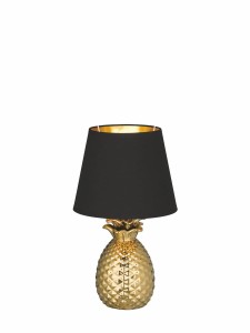 PINEAPPLE R50421079 lampa stołowa mała złoty ananas z czarnym abażurem 1xE14