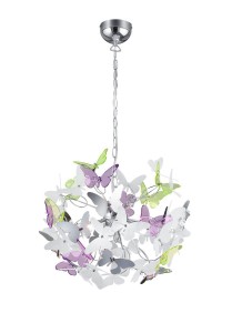 BUTTERFLY R30214017 lampa wisząca kolorowe motylki 3xG9