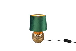 SOPHIA R50821015 lampa nocna złota abażur zielony aksamit 1xE14