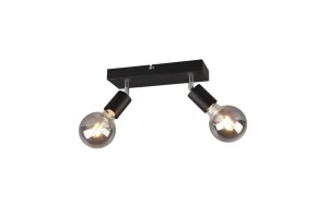 VANNES lampa ścienna sufitowa czarna listwa 2xE27 regulowana