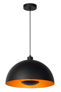 SIEMON lampa wisząca duża półkula czarna fi 40cm 1xE27