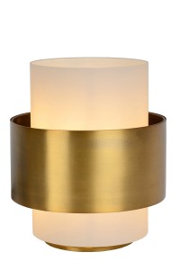 FIRMIN lampa nocna klosz szklany walec ze złotą obręczą fi 20cm 1xE27