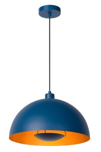 SIEMON lampa wisząca duża półkula niebieska fi 40cm 1xE27