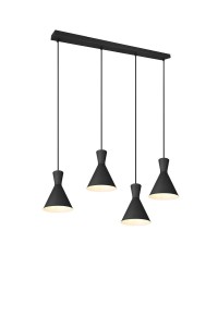 ENZO R30784032 lampa wisząca na listwie czarna 4xE27
