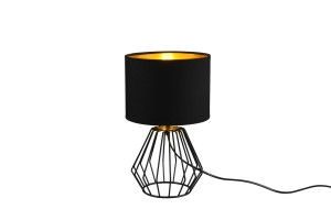 CHUCK lampa nocna druciana czarna z abażurem 1xE14