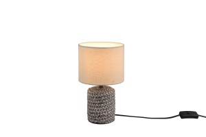 MALA lampa nocna brązowa ceramika biały abażur 1xE14 niska