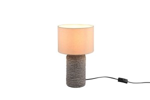 MALA lampa nocna brązowa ceramika biały abażur 1xE27 wysoka