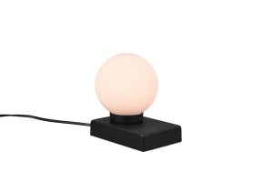 DAVI lampa nocna czarna klosz biały fi 12cm 1xE14 DIM