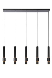 MARGARY LED 5x4,2W tuby z podświetlaną obejmą w kolorze czarnym lampa wisząca nad stół