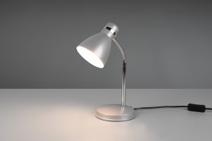HARVEY lampa biurkowa retro tytanowa chrom regulowana 1xE27