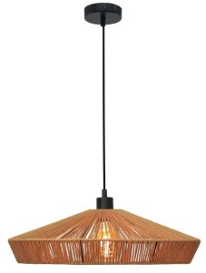 YUNKAI lampa wisząca w stylu boho abażurr fi 50cm z plecionego papieru 1xE27