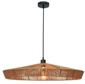 YUNKAI lampa wisząca w stylu boho abażur fi 70cm z plecionego papieru 1xE27