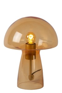 FUNGO lampa w kształcie grzyba z pomarańczowego szkła wykończenie złote 1xE27 dekoracja na szafkę