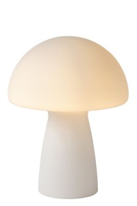 FUNGO lampa w kształcie grzyba z białego szkła 1xE27 dekoracja na szafkę