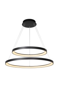 VIDAL LED 92W 2700K zwis podwójny czarny ring fi 78cm możliwość ściemniania