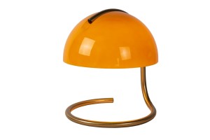 CATO lampa stołowa retro ze szklanym pomarańczowym kloszem podstawa złota 1xE27