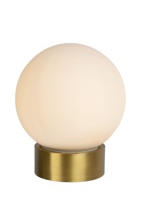 JORIT lampa stołowa klosz fi 20cm białe szkło podstawa złoty mat 1xE27