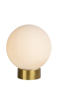 JORIT lampa stołowa klosz fi 25cm białe szkło podstawa złoty mat 1xE27