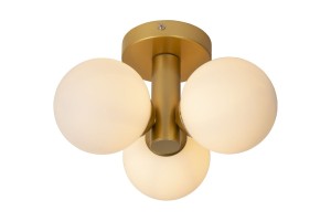 TRUDY lampa sufitowa złota z mlecznymi kulami IP44 3xG9