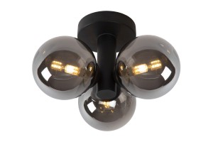 TRUDY lampa sufitowa czarna z dymionymi kulami IP44 3xG9