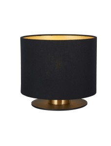 FUDRAL lampa nocna czarno-złotym z abażurem fi 20cm 1xE27