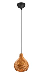 SPROUT lampa wisząca rattanowa kształt tykwy 1xE14