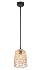 LOVIS lampa wisząca z plecionego rattanu 1xE27 wykończenie czarne