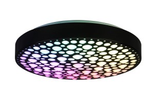 CHIZU czarny plafon LED 22W RGB 2700-6000K fi 40cm zmiana barwy światła i ściemnianie za pomocą pilota