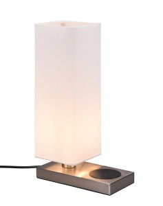 HALEY satynowa lampa nocna z ładowarką indukcyjną 1xE14