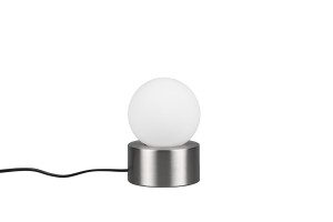 COUNTESS lampa stołowa retro podstawa satyna biały klosz fi 12cm 1xE14