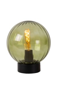 MONSARAZ lampa stołowa szklana kula zielona fi 25cm 1xE27 wykończenie czarne