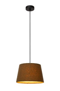 WOOLLY lampa wisząca zielona abażur z grubo tkanej bawełny "miś" 1xE27