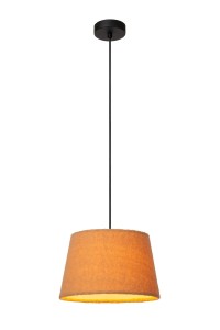WOOLLY lampa wisząca terakota abażur z grubo tkanej bawełny pomarańczowy "miś" 1xE27