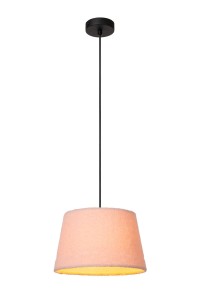 WOOLLY lampa wisząca różowa abażur z grubo tkanej bawełny różowy "miś" 1xE27