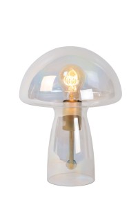 FUNGO lampa w kształcie grzyba z przezroczystego szkła wykończenie złote 1xE27 dekoracja na szafkę