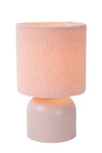 WOOLLY lampa nocna różowa abażur z grubo tkanej bawełny różowy "miś" 1xE14