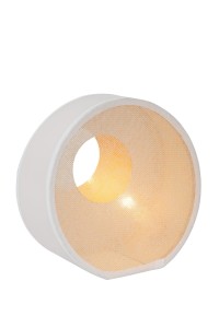 LOXIA lampa stołowa wykonana z tkaniny i papieru biało-kremowa 1xE14
