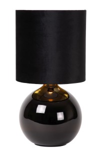 ESTERAD lampa stołowa w stylu lat 60 czarna z abażurem 47 cm