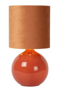 ESTERAD lampa stołowa w stylu lat 60 pomarańczowa z abażurem 47 cm