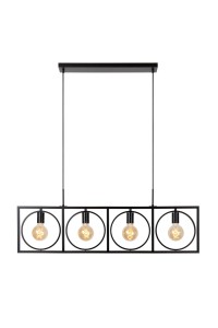 SUUS lampa wisząca metalowa czarna minimalistyczna 4xE27 ruchome obręcze
