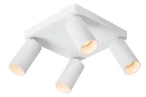 CLUBS lampa sufitowa ze spotami biała 4xGU10 tubka ryflowana