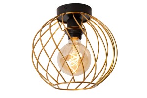 DANZA lampa sufitowa fi 25cm czarno-złota loft 1xE27