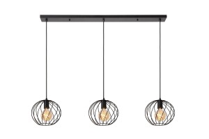 DANZA lampa potrójna nad stół czarna loft 3xE27
