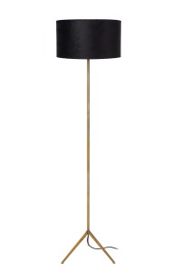 TONDO lampa podłogowa złota abażur czarny fi 38cm 1xE27