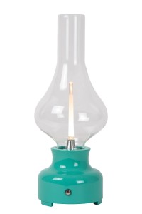 JASON lampa LED 2W turkusowa ściemniacz dotykowy ładowanie USB retro lampa naftowa